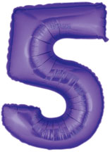 Number 5 Balloons Purple QN12605P
